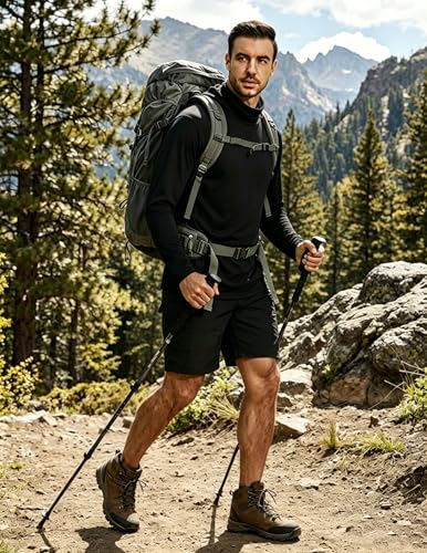 LeeHanTon Men UPF 50+ Sun Protection Hoodie Long Sleeve Shirts Dry-Fit UV Breathable Work Athletic Summer Pullover Sweatshirt - color: A-black-with Mask, size: Small