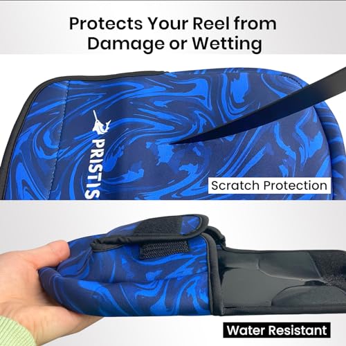 Pristis Spinning Reel Cover, Protective Pouch Bag made of 3mm Thick Impact Resistant Neoprene, Soft Adjustable Fishing Storage Protection Sleeve Case Accessory Gear for 1000-2000 series, size: S - size: S: 1000-2000 spinning reel - 1 Pack