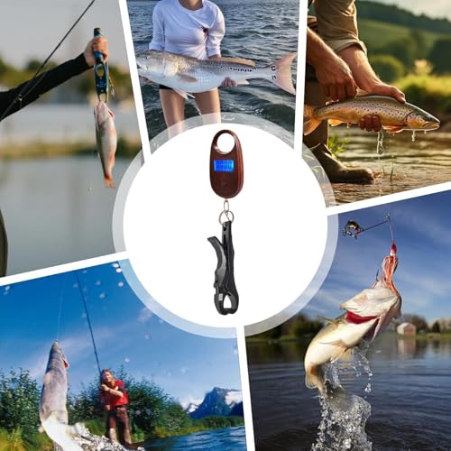 Fish Weight Scale Small Portable Handheld Compact | Scale Fish Controller for Fishing - color: Coffee
