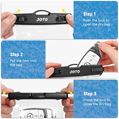 JOTO 2 Pack Waterproof Car Key FOB Case with Lanyard for Swimming Surfing, Small Waterproof Wallet Dry Bag for Money Credit ID Card Cash Coins -Black - color: Black