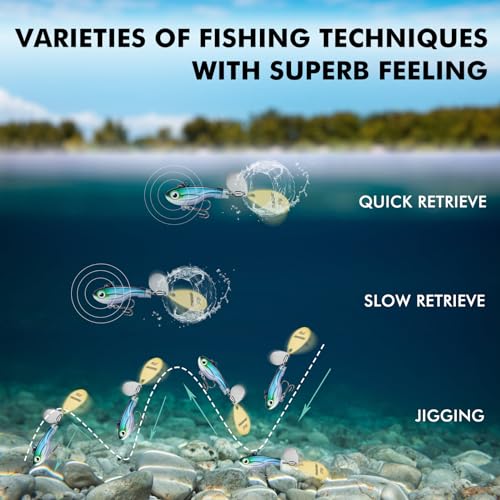 TRUSCEND Swim or Jig Fishing Spinner Baits for Freshwater and Saltwater, Rooster Tail Fishing Lures for Trout Bass Walleye Crappie Salmon Pike, Blade Bait with Copper Blade - color: B1-3"-3/4oz