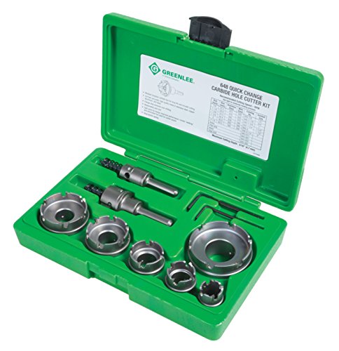 Greenlee - Carbide Cutter, Qck Chnge, 8Pc, Hole Making (648) - size: 9-Piece