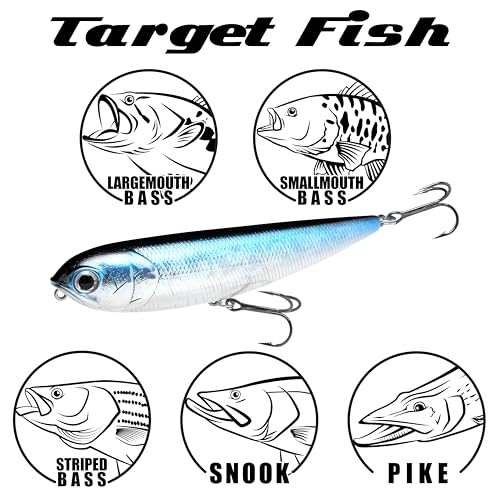 LUCKY CRAFT Sammy 115 Topwater Fishing Lures, 4.5" Midsized Surface Bait, Trout and Bass Lures, Walk-The-Dog Tournament Bait, Bass Fishing Gear - color: 723 Zebra MS Chartreuse Shad