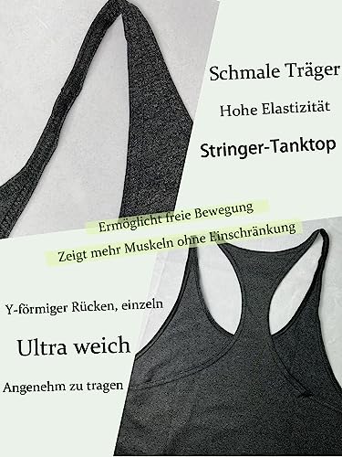 Stringer Bodybuilding Tank Tops Low Cut Off Gym Workout Training Stretch Polyester Quick Dry T Shirts - color: Black, size: Small