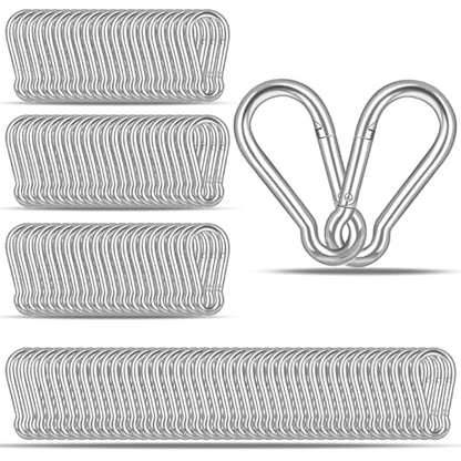 120PCS M4 Heavy Duty Carabiner Clip, 1.57Inch Snap Hook Quick Link Small Carabiner Clips,Spring Link Buckle for Fishing Camping Hammock Dog Leashes-110LBS Holding Capacity (Silver) - color: Silver, size: 120PCS-M4