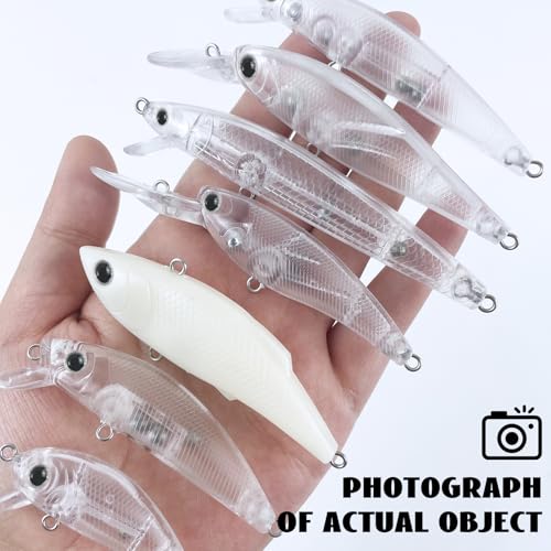 30pcs Fishing Lures Blank Kit DIY Unpainted Crankbait Hard Baits | Unpainted Fishing Lures Whopper Plopper Blank Kit for Bass Trout Perch Panfish Salmon Topwater Lure Freshwater Saltwater