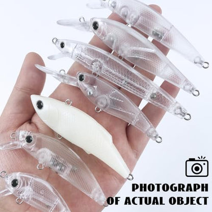30pcs Fishing Lures Blank Kit DIY Unpainted Crankbait Hard Baits | Unpainted Fishing Lures Whopper Plopper Blank Kit for Bass Trout Perch Panfish Salmon Topwater Lure Freshwater Saltwater