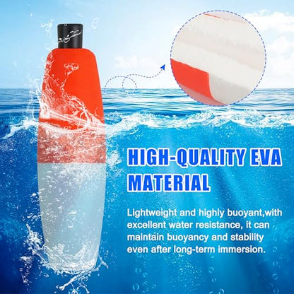 SILANON Peg Floats Fishing Bobbers,Foam Cigar Fishing Floats Bobbers Catfish Floats Slip Fishing Cork Bobbers with Pipe Plug for Catfish Santee Rig Freshwater Saltwater Fishing - size: 2.5 inch, style: Red-White-30pcs