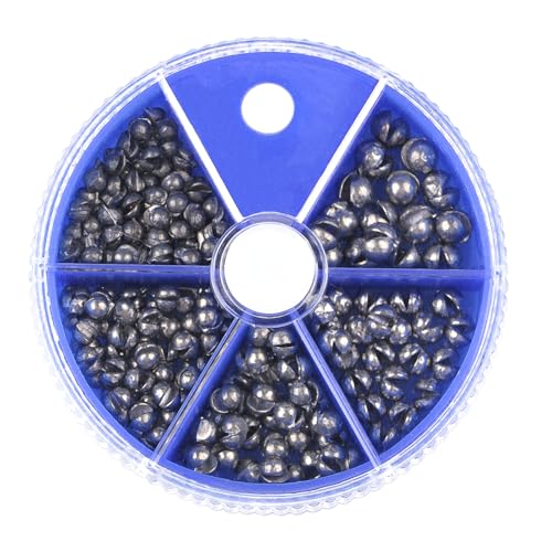 Split Shot Sinkers Combo Assortment 167pcs - 5 Sizes Removable Pure Lead Egg Sinkers & Micro Weights for Trout Fishing | Freshwater &Saltwater Gear with Fly & Ice Fishing Precision | Small Weights Kit