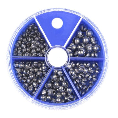 Split Shot Sinkers Combo Assortment 167pcs - 5 Sizes Removable Pure Lead Egg Sinkers & Micro Weights for Trout Fishing | Freshwater &Saltwater Gear with Fly & Ice Fishing Precision | Small Weights Kit