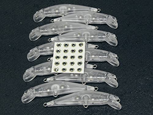 10 Blank Unpainted Minnow Crankbait Topwater Lipless Jerkbait Fishing Lures V3 - color: UPM854P10