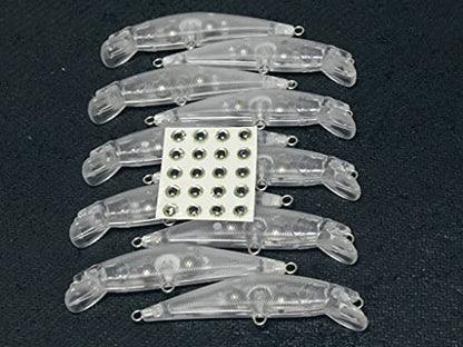 10 Blank Unpainted Minnow Crankbait Topwater Lipless Jerkbait Fishing Lures V3 - color: UPM854P10