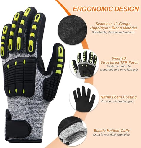 Lobster Gloves for Diving, Puncture and Cut Resistant Fishing Spearfishing Freediving Scuba Diving Gloves, Fully Coated Safety Work Glove for Men Women - size: X-Large