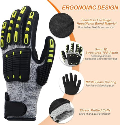 Lobster Gloves for Diving, Puncture and Cut Resistant Fishing Spearfishing Freediving Scuba Diving Gloves, Fully Coated Safety Work Glove for Men Women - size: X-Large
