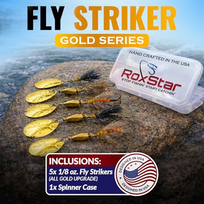 RoxStar Fly Strikers Proven Nationwide to Out-Fish Any Spinner | Hand-Tied in The USA | Most Versatile Fishing Spinner Ever! Trout, Bass, Steelhead
