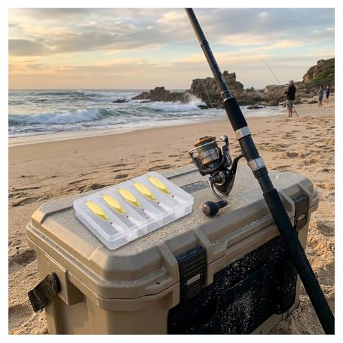 Fishing Spoons Lures for Bass Trout Salmon, 1/5oz Sliver Metal Spoon Lures for Saltwater Freshwater, 10Pcs Casting Spinner Bait Set with Durable Hooks for Lakes Rivers & Surf Fishing - color: Gold Tone Fishing Spoons 1/5oz,5 Pcs