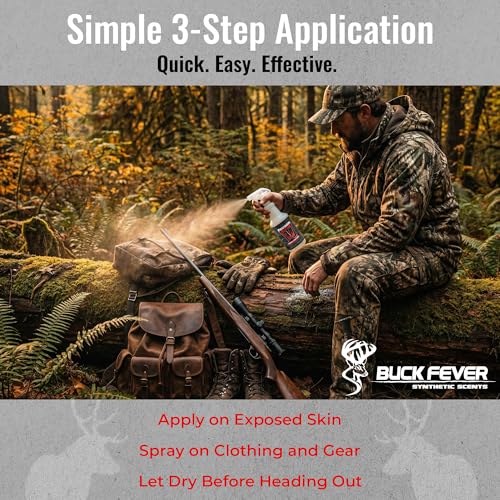 Buck Fever Vanishing Hunter Scent Killer Spray, Synthetically Formulated Hunting Scent - Suitable in Extreme Weather Conditions for Human & Gears - Scent Blocker Spray Neutralizers Human Odor - size: 32oz