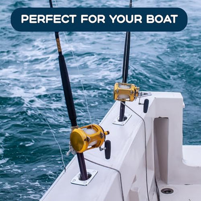 2 Pack Fishing Rod Holder ,Stainless Steel 90 Degree Flush Mount Truck/Kayak/ RV