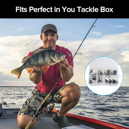 Realure 25Pcs Assorted Iron Fishing Sinkers with Built-in Swivel, 8 Sizes 2g-30g Small Mixed Weights, Freshwater Lake Inshore Saltwater Bottom Rig Tackle for Bass Walleye Mackerel Perch