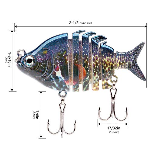 Bassdash SwimPanfish 0.34oz Hard Swimbaits Multi Jointed Topwater Trout Bass Fishing Crank Lure for Freshwater and Saltwater - color: Pumpkinseed