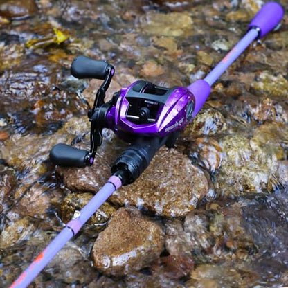 Sougayilang Baitcaster Combo –IM6 Graphite M/MH 2-Piece Rod, Stainless Steel Guides with Ceramic Rings,6.3:1 Gear Ratio High Speed Reel for Bass,Walleye, Catfish, Panfish Fishin - size: Left hand-7'0''-Medium Heavy
