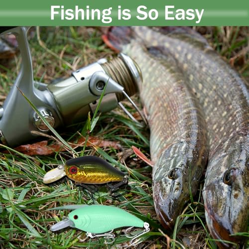 LASOCUHOO Fishing Lures Kit, Spoon Lures, Soft Plastic Worms, Frog Lures, Bait Tackle Kit for Bass, Trout, Salmon for Freshwater and Saltwater