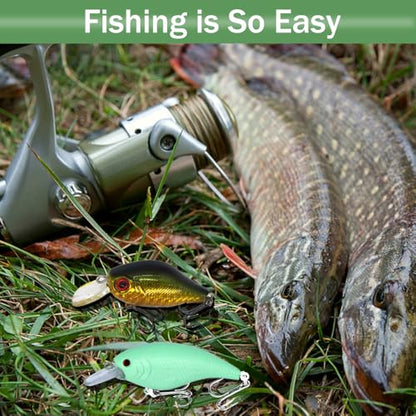 LASOCUHOO Fishing Lures Kit, Spoon Lures, Soft Plastic Worms, Frog Lures, Bait Tackle Kit for Bass, Trout, Salmon for Freshwater and Saltwater