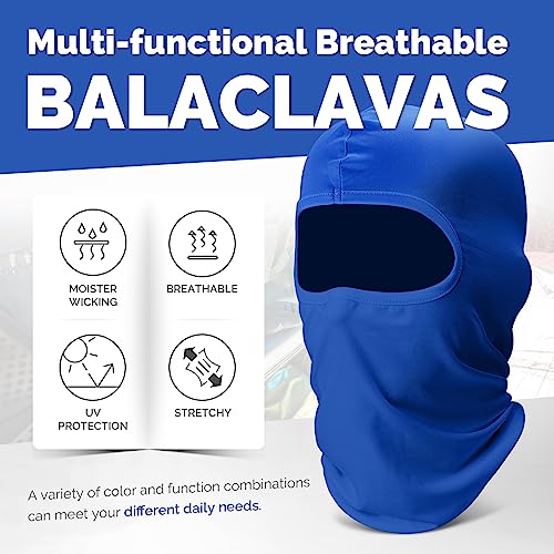 6 Pack Balaclava Ski Face Mask: Cooling Neck Gaiter Full Head Mask Face Cover - color: Black