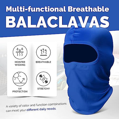 6 Pack Balaclava Ski Face Mask: Cooling Neck Gaiter Full Head Mask Face Cover - color: Black