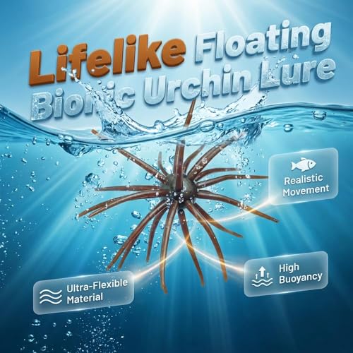 2026 Upgraded Sea Urchin Shape Fishing Lure, Simulation Sea Urchin Bait, Versatile Soft Bait for Bass Fishing, Durable TPR Material Swimbait for Lake Fishing - color: C