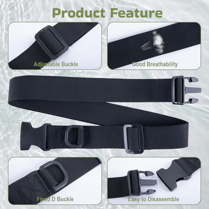 Goture Fly Fishing Wading Belt, Adjustable Waist Belt with Removable Fly Patch & D-Rings for Tools, Optional Bottle Holder