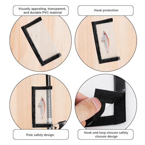 6pcs Lure Protective Cover & Clear Fishing Lure Wraps, Fish Hook Protectors Sleeves Lures Shield Guards for Fishing Rod Pole Keep Anglers Safe & Organized