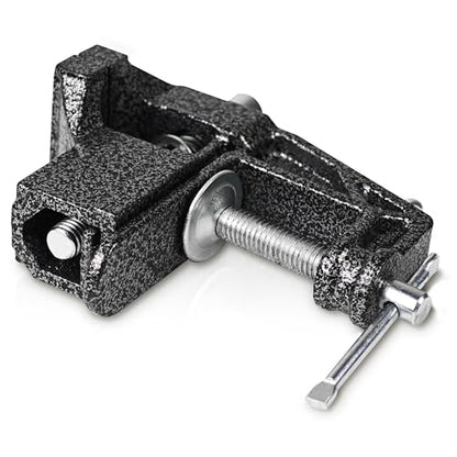 Mini Bench Vise and Fishing Hook Sharpener, Small Jeweler Table Clamp Small Hobby Bench Vice, Craft Repair Tool Portable Table Vise for Woodworking, Drilling, Metalworking, and Sawing