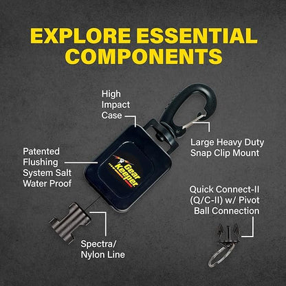 Gear Keeper Scuba Retractable Lanyard for Dive Console & Depth Gauge - Keeps Scuba Gear Secure & Accessible - Made in USA - size: Chest Mount (Mini), style: Hd Rotating Snap Clip