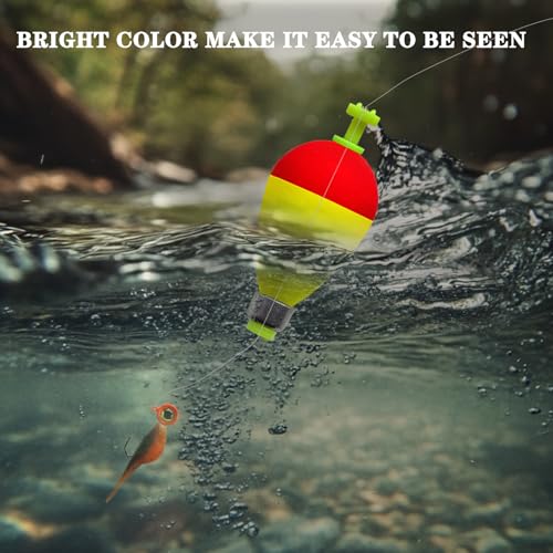 12 Pcs Fishing Bobbers Floats,Snap-on Fishing Bobber Fishing Float Corks Weighted Bobbers for Fishing Crappie Panfish Bluegill Trout - size: Water-Drop