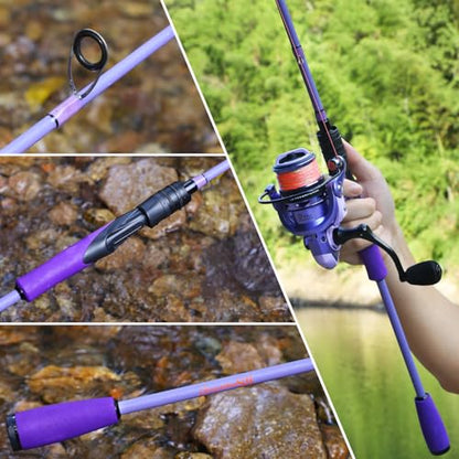 Sougayilang VoidFlare Performance Spinning & Casting Fishing Rod, Lightweight IM6 Graphite with Hook Keeper, EVA Grip - size: Spin-6'0''-Medium
