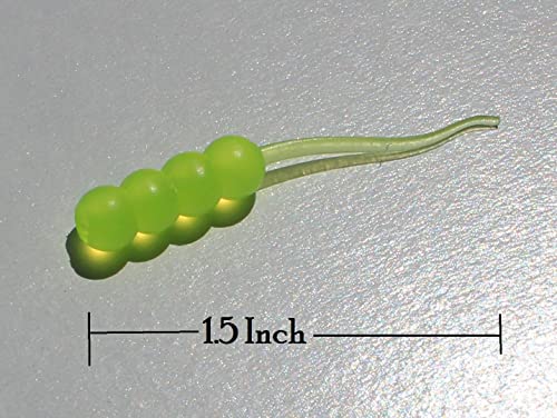 Dancing Waxie 1.5 Inch Panfish/Crappie/Perch Bait - 40 Pack - Scented - color: Chartreuse Glow