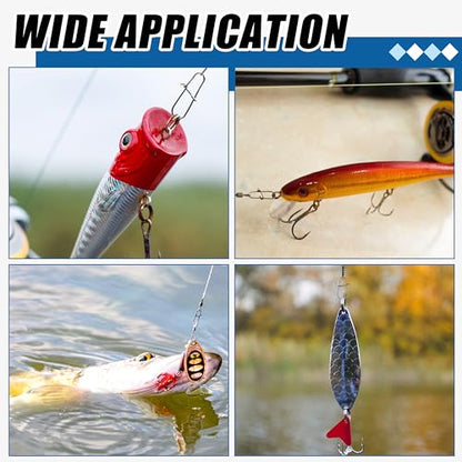 Crankbait Snaps Fishing Snap Clips,150pcs Duolock Fishing Snaps Quick Change Fishing Power Clips Fast Snaps Speed Clips for Fishing Lures Freshwater Saltwater Lure Snap Connector Tackle - size: 4#-150pcs