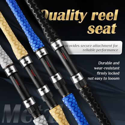 Carbon Surf Spinning Fishing Rod, Ultra-Light High-Sensitivity Graphite Pole, Saltwater/Onshore 3/4 Pieces Surf Fishing12ft 13ft 14ft 15ft Rod - color: Blue, size: 14'