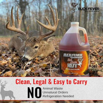 Buck Fever Red Moon Rut – Synthetically Formulated Deer Liquid Attractant – Non-Spoiling, Sweet Synthetic Buck Attractant Scent – Moisture Reactivated Mature Rutting Buck Scent - size: 1 Gallon