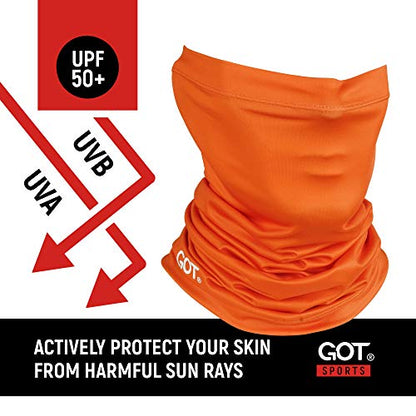 UPF 50+ Fishing Neck Gaiter - UV Face Mask Sun Protection for Men Women | Moisture-Wicking, Quick-Drying, Built-in SPF, UVA/UVB Blocking, Hunting Camo Design, Versatile Headwear - color: Blaze Orange