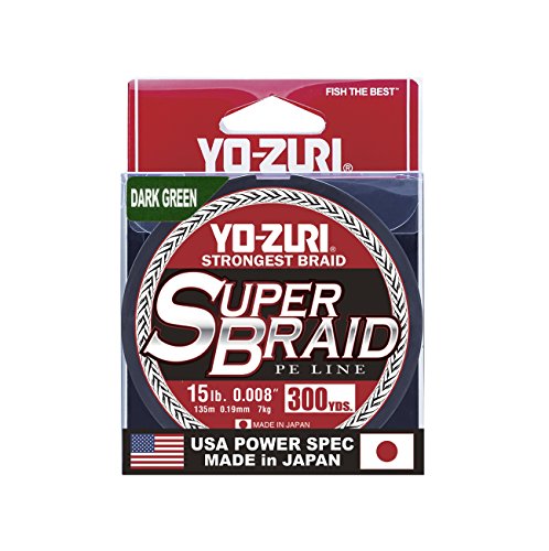 Yo-Zurisuperbraid-and-Braided-Fishing-line - color: Dark Green, size: 15 lb