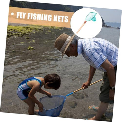 Wood Handle Fishing Net Large Mesh Landing Net 30Cm Frame for Outdoor Fishing and Household Use