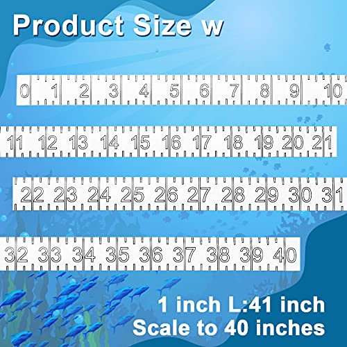 4 Pieces 40 Inch Fish Rulers Fish Measuring Tape Sticker for Boat Transparent Waterproof Adhesive Ruler Tape Fishes Measure Board for Fishing Accessories(Black) - color: Black