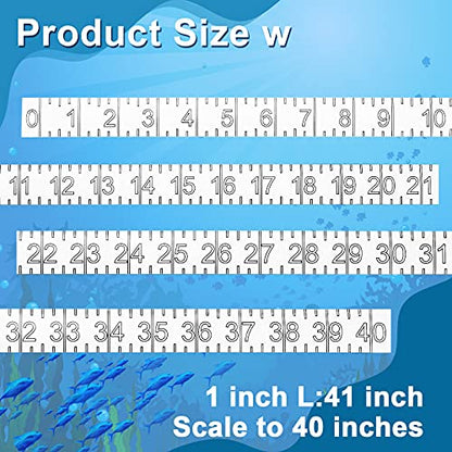 4 Pieces 40 Inch Fish Rulers Fish Measuring Tape Sticker for Boat Transparent Waterproof Adhesive Ruler Tape Fishes Measure Board for Fishing Accessories(Black) - color: Black