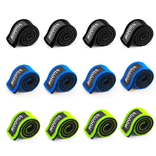 Booms Fishing RS3 Fishing Rod Wrap Pole Straps， Hook & Loop Fishing Rod Belts, Fishing Rod Ties for Casting Rods, Spinning Rods and Fly Rods - style: F: Multicolor_9.6"_12pack