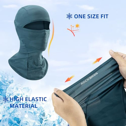 ROCKBROS Balaclava Face Mask for Men Women, Cooling & Breathable Summer Mask,UV Sun Protection for Cycling，Running - color: Blue