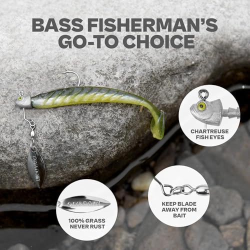 6-Pack Underspin Jig Heads with 100% Brass Blade (Never Rust) - 3/16oz, 1/4oz, 3/8oz, 1/2oz - Bass & Saltwater Fishing - color: Red, size: 1/4oz
