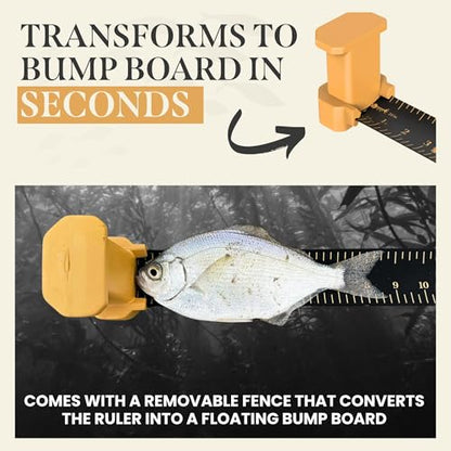 Roll-up & Slap-on Premium Fishing Tape Measure - Easy-to-Read Catch and Release Fish Measuring Device for Boat & Kayak Accessories - Compact & Extendable Fish Ruler (Gold - 24" Inches) - color: Gold