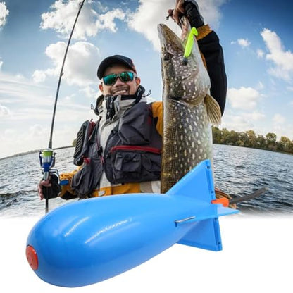 Carp Fishing Tackle, 5.5x5.5x14.5cm Rocket Shape Spod Fishing Feeders | Float Lure Bait Holder Container, Spomb Pellet Feeders for Position Outdoor Tools - color: Blue